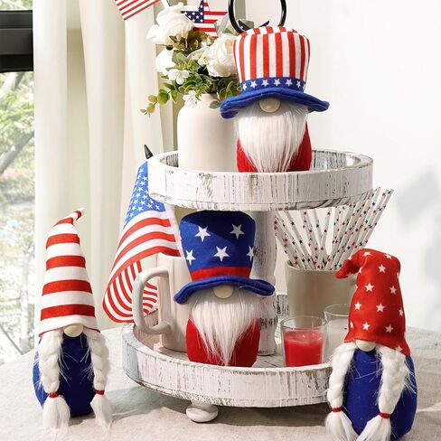 ديكورات الرابع من يوليو، 4 قطع من الديكورات الوطنية الأمريكية على شكل نجوم ومشارب جنوم من القطيفة في الرابع من يوليو هدية عيد الاستقلال وطاولة الحفلات وديكور صينية متعبة in Kuwait