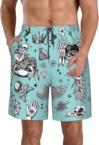 Mens Swim Trunks Swimwear Quick Dry Swimsuits Beach Shorts with Pockets in Saudi Arabia