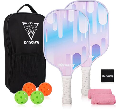 Approved T700 Carbon Fiber Pickleball Paddles Set: Pickleball Paddles Set of 2 with 16mm Polypropylene Honeycomb Core, High Grit & Spin Pickle Ball Rackets Gifts Ideal for Intermediates to Pros in Saudi Arabia