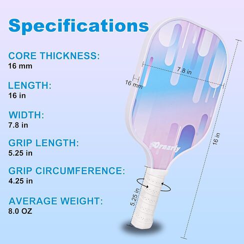 Approved T700 Carbon Fiber Pickleball Paddles Set: Pickleball Paddles Set of 2 with 16mm Polypropylene Honeycomb Core, High Grit & Spin Pickle Ball Rackets Gifts Ideal for Intermediates to Pros in Saudi Arabia