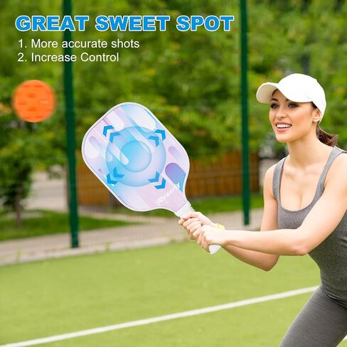 Approved T700 Carbon Fiber Pickleball Paddles Set: Pickleball Paddles Set of 2 with 16mm Polypropylene Honeycomb Core, High Grit & Spin Pickle Ball Rackets Gifts Ideal for Intermediates to Pros in Saudi Arabia