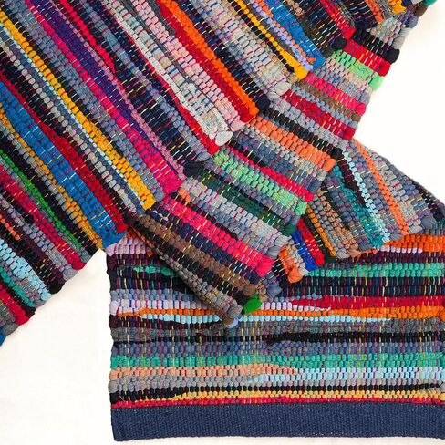 RAJRANG Blue Table Runner 14 X 72 Inches Vintage Style Table Runners Ethnic Decorative Chindi Rag Runner Kitchen Accessories in Kuwait