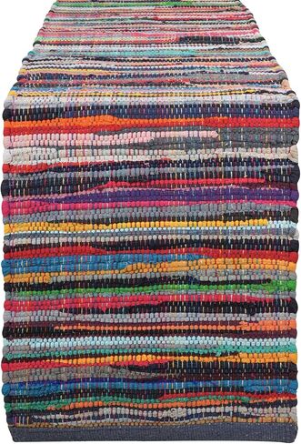 RAJRANG Blue Table Runner 14 X 72 Inches Vintage Style Table Runners Ethnic Decorative Chindi Rag Runner Kitchen Accessories in Kuwait