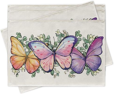Spring Summer Butterfly Table Runner, Daisy Flower Floral Kitchen Dining Table Decoration, Seasonal Burlap Indoor Outdoor Home Decor Party Supply 13 x 36 Inches in Saudi Arabia