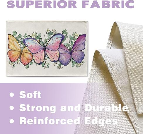 Spring Summer Butterfly Table Runner, Daisy Flower Floral Kitchen Dining Table Decoration, Seasonal Burlap Indoor Outdoor Home Decor Party Supply 13 x 36 Inches in Saudi Arabia