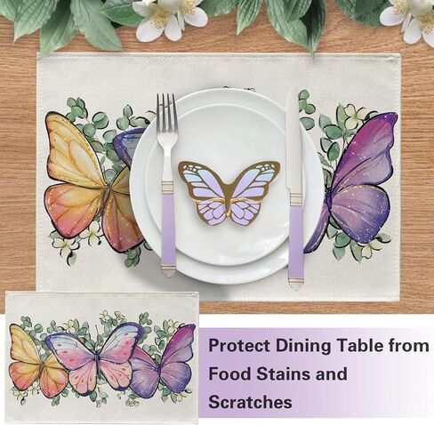 Spring Summer Butterfly Table Runner, Daisy Flower Floral Kitchen Dining Table Decoration, Seasonal Burlap Indoor Outdoor Home Decor Party Supply 13 x 36 Inches in Saudi Arabia