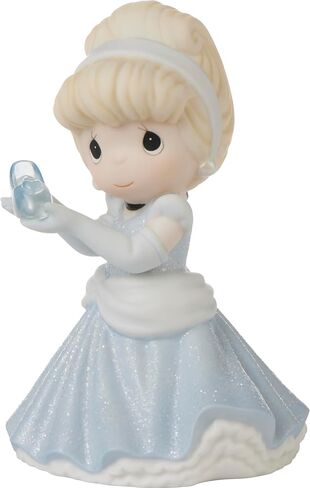 Precious Moments Cinderella Figurine | Your Dream Is The Disney Cinderella Bisque Porcelain Figurine | Cinderella with Glass Slipper | Disney Gift & Home Decor | Hand-Painted in Saudi Arabia