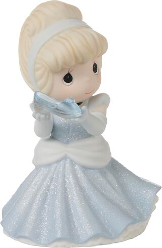 Precious Moments Cinderella Figurine | Your Dream Is The Disney Cinderella Bisque Porcelain Figurine | Cinderella with Glass Slipper | Disney Gift & Home Decor | Hand-Painted in Saudi Arabia