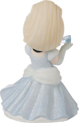 Precious Moments Cinderella Figurine | Your Dream Is The Disney Cinderella Bisque Porcelain Figurine | Cinderella with Glass Slipper | Disney Gift & Home Decor | Hand-Painted in Saudi Arabia