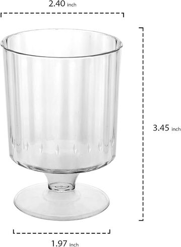 Party Essentials Plastic 1 Piece Wine Glasses, 40 Count (Pack of 1), Clear in Saudi Arabia