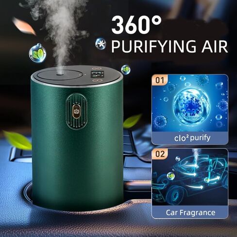 Waterless Essential Oil Diffuser Rechargable: Portable Aromatherapy Diffuser for Car and Home - 4 Concentration Adjustments and Timers (Black) in Saudi Arabia
