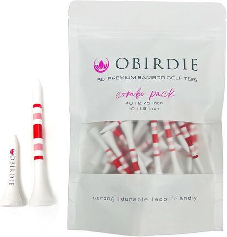 بامبو جولف تيز | حزمة كومبو مكونة من 50 | تيشيرت جولف 2.75 و1.5 بوصة | تيشيرتات الجولف المميزة | صديقة للبيئة، متينة وقوية | تي شيرتات الجولف النسائية | جولف تيز 2 3/4 | لعبة غولف تيز السائبة | إكسسوارات الجولف للنساء in Kuwait