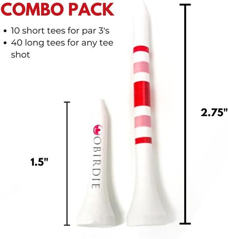 بامبو جولف تيز | حزمة كومبو مكونة من 50 | تيشيرت جولف 2.75 و1.5 بوصة | تيشيرتات الجولف المميزة | صديقة للبيئة، متينة وقوية | تي شيرتات الجولف النسائية | جولف تيز 2 3/4 | لعبة غولف تيز السائبة | إكسسوارات الجولف للنساء in Kuwait