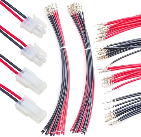MX 5557 4.2MM 2x1 Pin Male Female Connector Socket Kit Total 6 Sets with 32Pcs 210MM 18AWG Pre-Crimped Cables Wire 2 Pole Circuits 1 Pin Connector in Kuwait