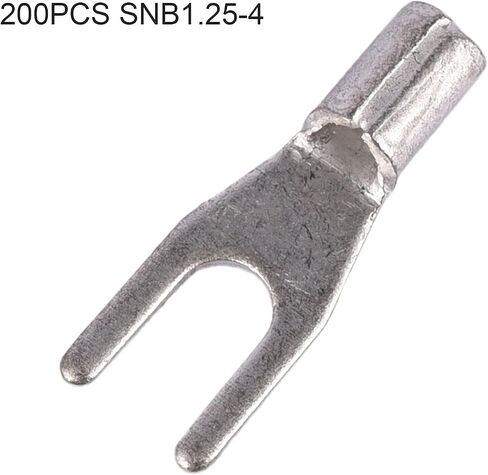 100 PCS SNB3.5-4 Non-Insulated Fork Spade Bare Terminals, Lugs Battery Cable Cold Pressing Terminal Connectors,Tin-Plated Copper Terminal Connectors AWG14-12 37A in Saudi Arabia