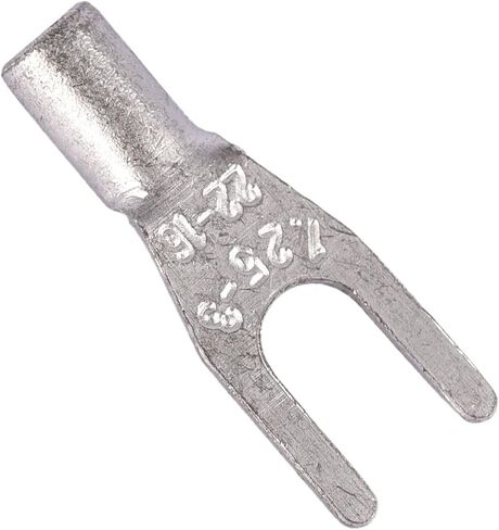 100 PCS SNB3.5-4 Non-Insulated Fork Spade Bare Terminals, Lugs Battery Cable Cold Pressing Terminal Connectors,Tin-Plated Copper Terminal Connectors AWG14-12 37A in Saudi Arabia