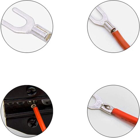 100 PCS SNB3.5-4 Non-Insulated Fork Spade Bare Terminals, Lugs Battery Cable Cold Pressing Terminal Connectors,Tin-Plated Copper Terminal Connectors AWG14-12 37A in Saudi Arabia