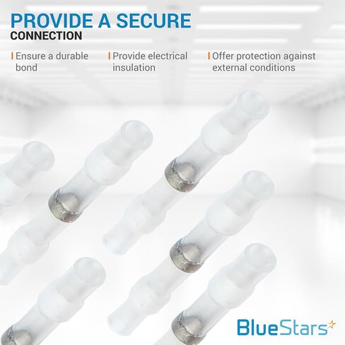 BlueStars 200 PCS Yellow Solder Seal Wire Connectors for 12-10 AWG, Marine Grade Waterproof Electrical Connector, Insulated Wire Connector for Motorcycle, Automotive, Boat, and Outdoor Applications in Saudi Arabia