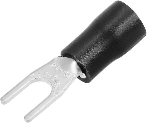 uxcell 50Pcs SV2-3.7S Insulated Fork Spade U-Type Wire Connector Electrical Crimp Terminal 16-14AWG Black in Saudi Arabia
