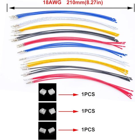 MX 5557 4.2MM 2x5 Pin Male Female Connector Socket Kit Total 1 Set with 20Pcs 210MM 18AWG Pre-Crimped Cables Wire 10 Pole Circuits 5 Pin Connector in Kuwait