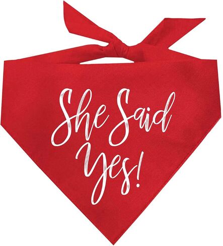 She Said Yes! Wedding Engagement Dog Bandana (332 Black, X-Small) in Saudi Arabia