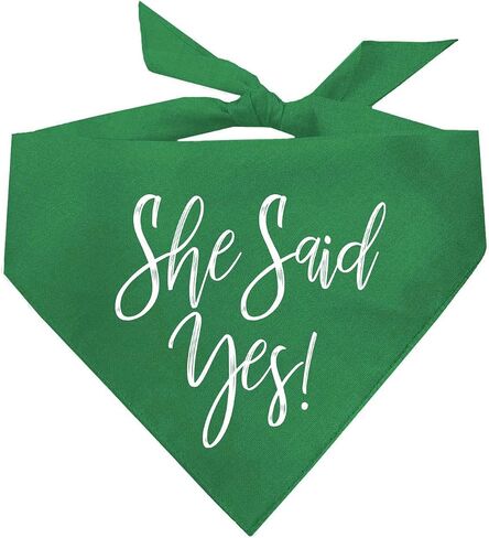 She Said Yes! Wedding Engagement Dog Bandana (332 Black, X-Small) in Saudi Arabia
