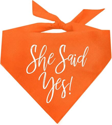 She Said Yes! Wedding Engagement Dog Bandana (332 Black, X-Small) in Saudi Arabia