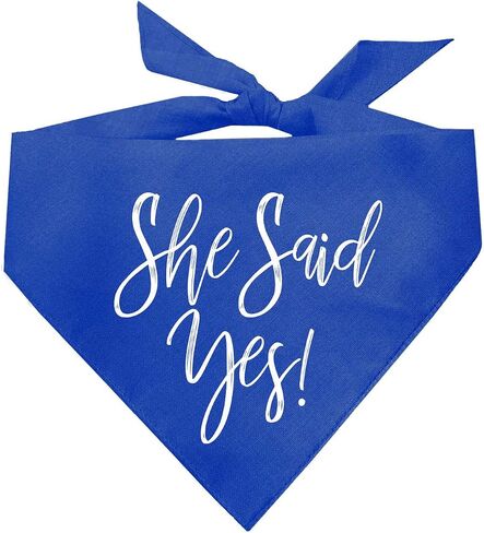 She Said Yes! Wedding Engagement Dog Bandana (332 Black, X-Small) in Saudi Arabia
