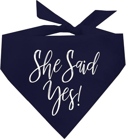 She Said Yes! Wedding Engagement Dog Bandana (332 Black, X-Small) in Saudi Arabia