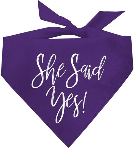 She Said Yes! Wedding Engagement Dog Bandana (332 Black, X-Small) in Saudi Arabia