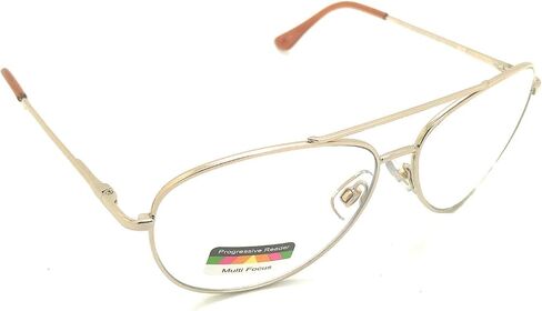 Multi 3 Power Focus progressive Aviator Reading glasses no line clear lens Pilot style in Saudi Arabia