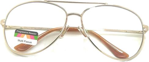 Multi 3 Power Focus progressive Aviator Reading glasses no line clear lens Pilot style in Saudi Arabia