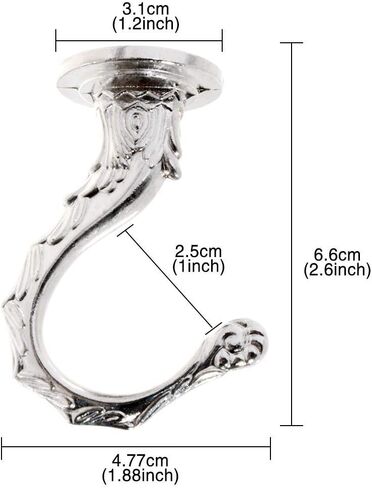 Saim Swag Hooks for Ceiling Hanging Heavy Duty with Hardware Set Decorative Ceiling Installation Cavity Wall Fixing Plants Flower Pot Hanger Silver, Pack of 2 in Saudi Arabia