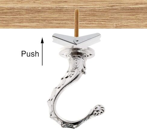 Saim Swag Hooks for Ceiling Hanging Heavy Duty with Hardware Set Decorative Ceiling Installation Cavity Wall Fixing Plants Flower Pot Hanger Silver, Pack of 2 in Saudi Arabia