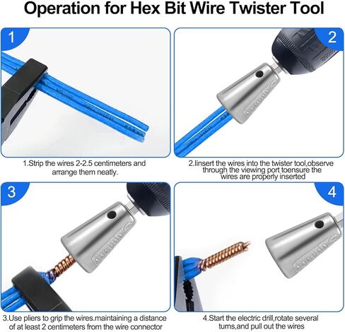 أداة لف الأسلاك 3 قطع، أداة تعرية الأسلاك 3 طرق/5 طرق وأداة لف الكابلات ذات الساق السداسية من أجل لف صواميل سلك المثقاب الكهربائي وأداة تجريد الأسلاك وموصل لف الأسلاك in Kuwait