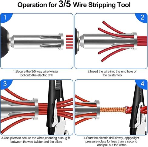 أداة لف الأسلاك 3 قطع، أداة تعرية الأسلاك 3 طرق/5 طرق وأداة لف الكابلات ذات الساق السداسية من أجل لف صواميل سلك المثقاب الكهربائي وأداة تجريد الأسلاك وموصل لف الأسلاك in Kuwait