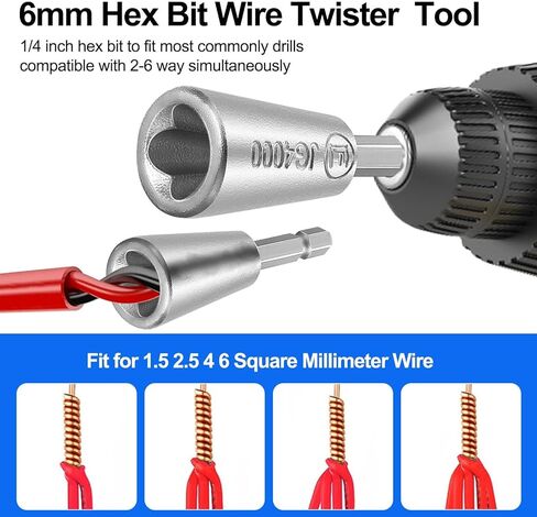 أداة لف الأسلاك 3 قطع، أداة تعرية الأسلاك 3 طرق/5 طرق وأداة لف الكابلات ذات الساق السداسية من أجل لف صواميل سلك المثقاب الكهربائي وأداة تجريد الأسلاك وموصل لف الأسلاك in Kuwait