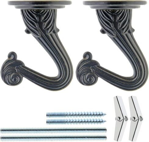 Saim Swag Hooks for Ceiling Hanging Heavy Duty with Hardware Set Decorative Ceiling Installation Cavity Wall Fixing Plants Flower Pot Hanger Silver, Pack of 2 in Saudi Arabia