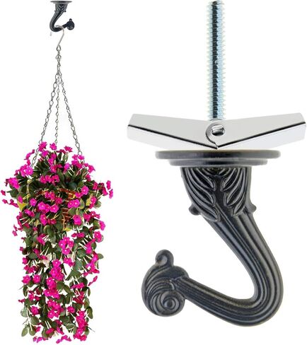 Saim Swag Hooks for Ceiling Hanging Heavy Duty with Hardware Set Decorative Ceiling Installation Cavity Wall Fixing Plants Flower Pot Hanger Silver, Pack of 2 in Saudi Arabia