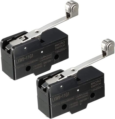 uxcell 2PCS LXW5-11G1 1NO + 1NC Long Hinge Roller Lever Miniature Micro Switches in Saudi Arabia