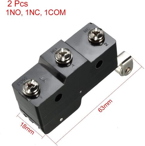 uxcell 2PCS LXW5-11G1 1NO + 1NC Long Hinge Roller Lever Miniature Micro Switches in Saudi Arabia