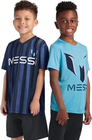 Messi Boys' Short Sleeve T-shirt, Standard Fit Tee, Breathable Mesh Fabric in Saudi Arabia