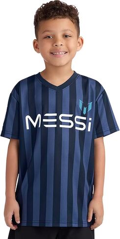 Messi Boys' Short Sleeve T-shirt, Standard Fit Tee, Breathable Mesh Fabric in Saudi Arabia