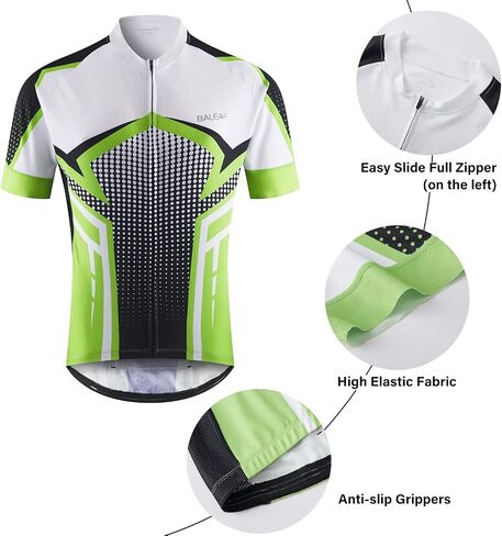 BALEAF Men's Cycling Jersey Short Sleeve Bike Shirts 4 Pockets Road Biking Tops Full Zip Clothing MTB Breathable UPF 50+ in Saudi Arabia