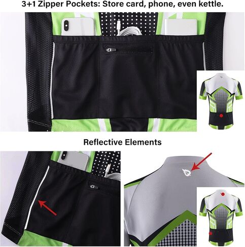BALEAF Men's Cycling Jersey Short Sleeve Bike Shirts 4 Pockets Road Biking Tops Full Zip Clothing MTB Breathable UPF 50+ in Saudi Arabia