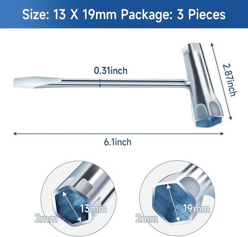 3 Pack Chainsaw Scrench Replacement Combination Screwdriver and Wrench, 13 by 19 mm Chainsaw Wrench Scrench T Wrench Spanner Tool in Saudi Arabia