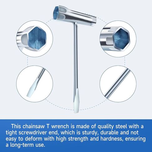 3 Pack Chainsaw Scrench Replacement Combination Screwdriver and Wrench, 13 by 19 mm Chainsaw Wrench Scrench T Wrench Spanner Tool in Saudi Arabia