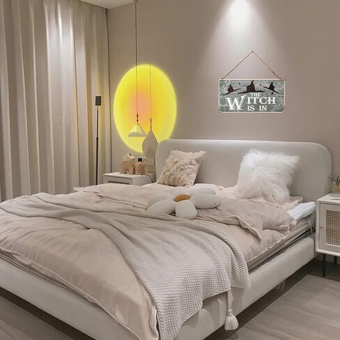 لوحة لافتة معدنية عتيقة للهالوين الساحرة معلقة علامة ترحيب للبار المسكون بديكور حفلات الهالوين مقاس 5 × 10 بوصة in Kuwait