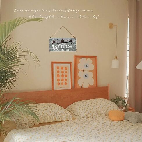 لوحة لافتة معدنية عتيقة للهالوين الساحرة معلقة علامة ترحيب للبار المسكون بديكور حفلات الهالوين مقاس 5 × 10 بوصة in Kuwait