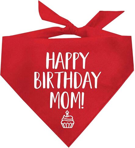 Happy Birthday Mom! Dog Bandana (Black, XS 168) in Saudi Arabia